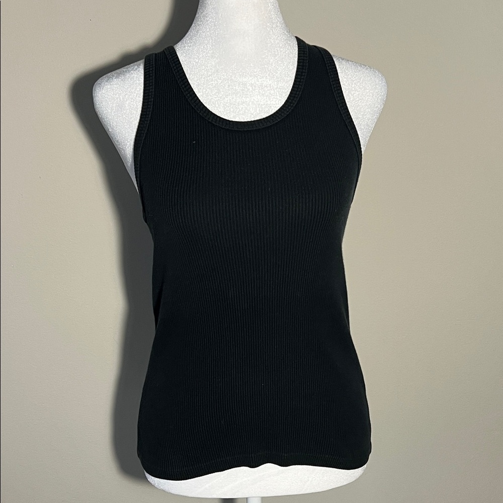 Petit Bateau Black Ribbed Tank Top